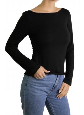 Maglia con scollo a barca tinta unita 